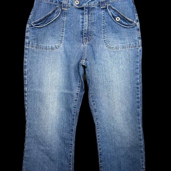 Vintage KIKIT Denim Cargo Capris  - Size 10 - Picture 1 of 8